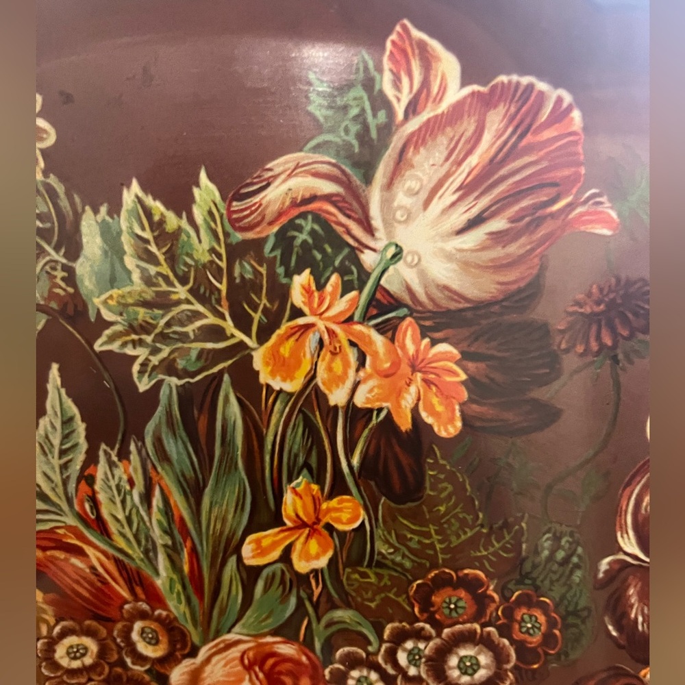 VTG English Country Floral Bouquet Tin Decorative Tray by Daher 16.25 in - Picture 5 of 8